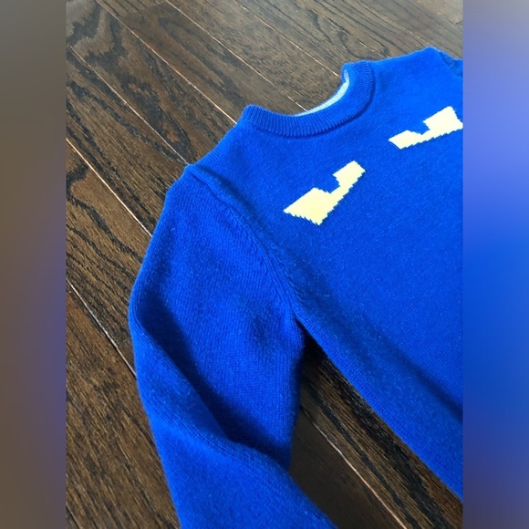 baby Gap Toddler Boy 2/2T Intarsia Graphic Haunted Eyes Crewneck Sweater in Blue - Picture 2 of 8